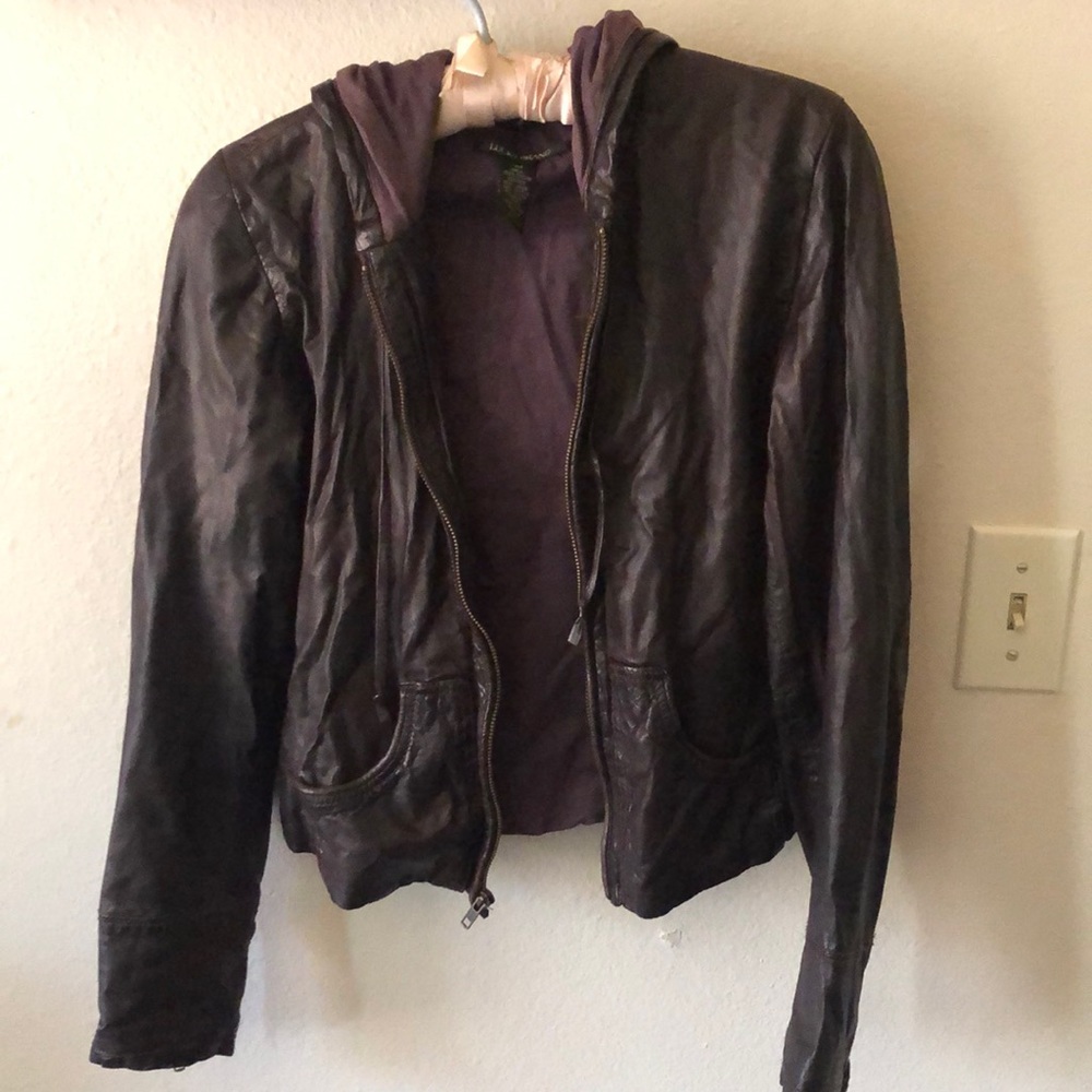 Lucky Brand leather hoodie XS